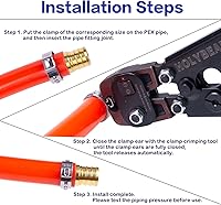 Vista 4 de HOLYBEAR Abrazadera de cincha PEX de 1/2 pulgada, anillos de crimpado de acero inoxidable, abrazaderas de manguera de oreja única para conexiones
