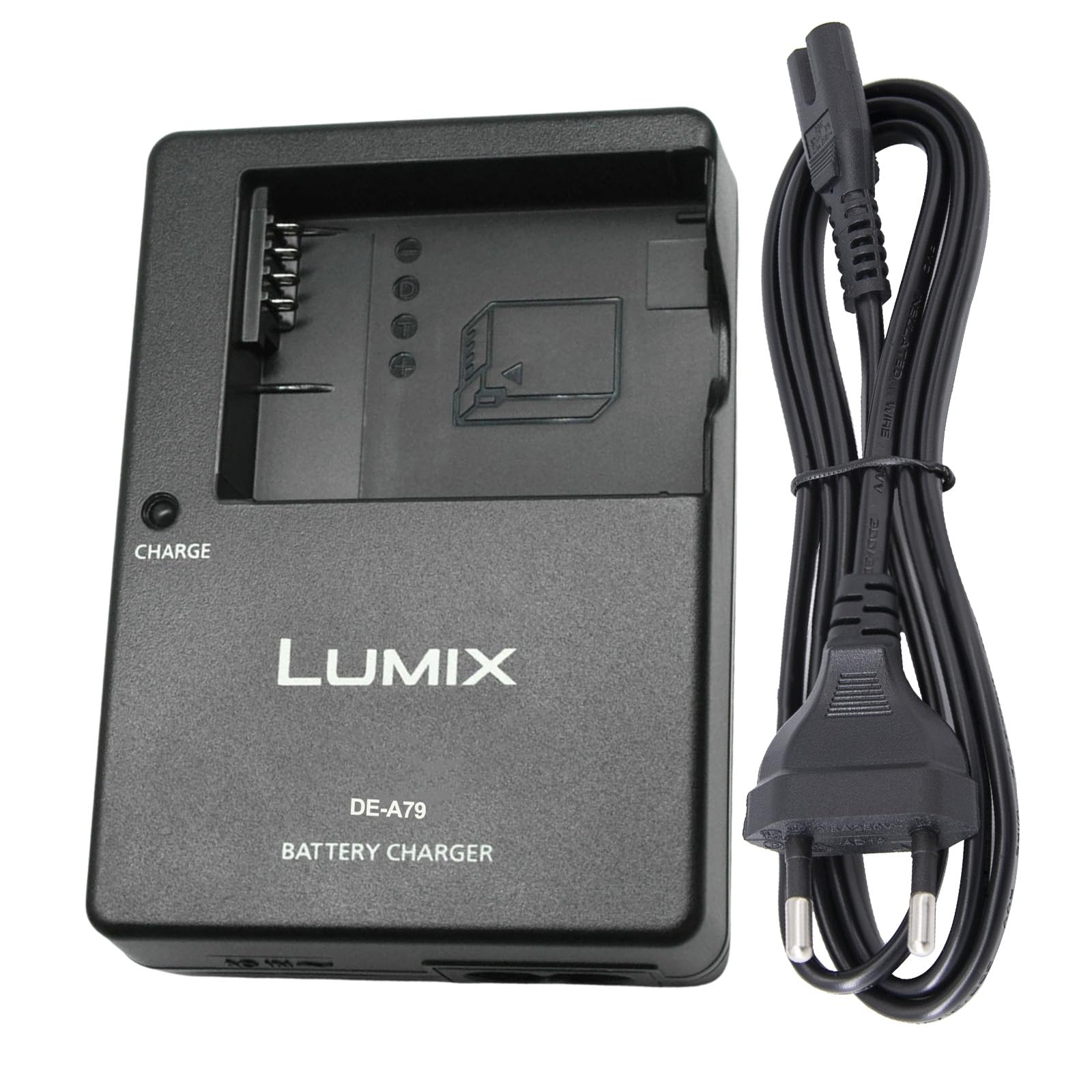 DE-A79 DE-A80 DMW-BLC12 Chargeur de Batterie Compatible avec Panasonic Lumix DC-FZ1000 II, DC-G95, DMC-GX8, DMC-FZ200, DMC-FZ300, DMC-FZ1000, DMC-FZ2500, DMC-G7 HS Appareil Photo & 120cm AC Cord