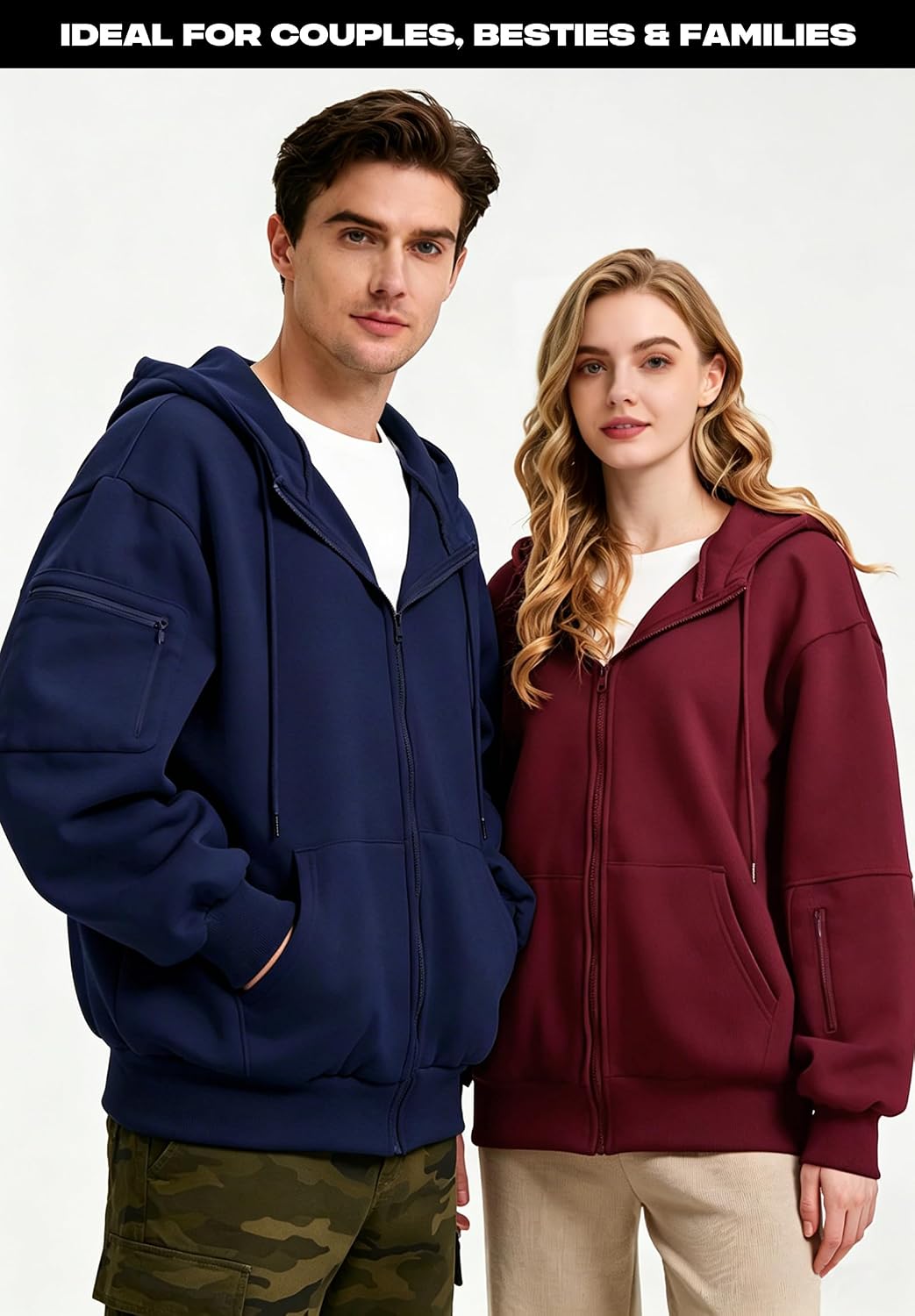 Zip Up Hoodie with Eye Mask Comfy Outfits Airplane Mode Sweatshirt image 4