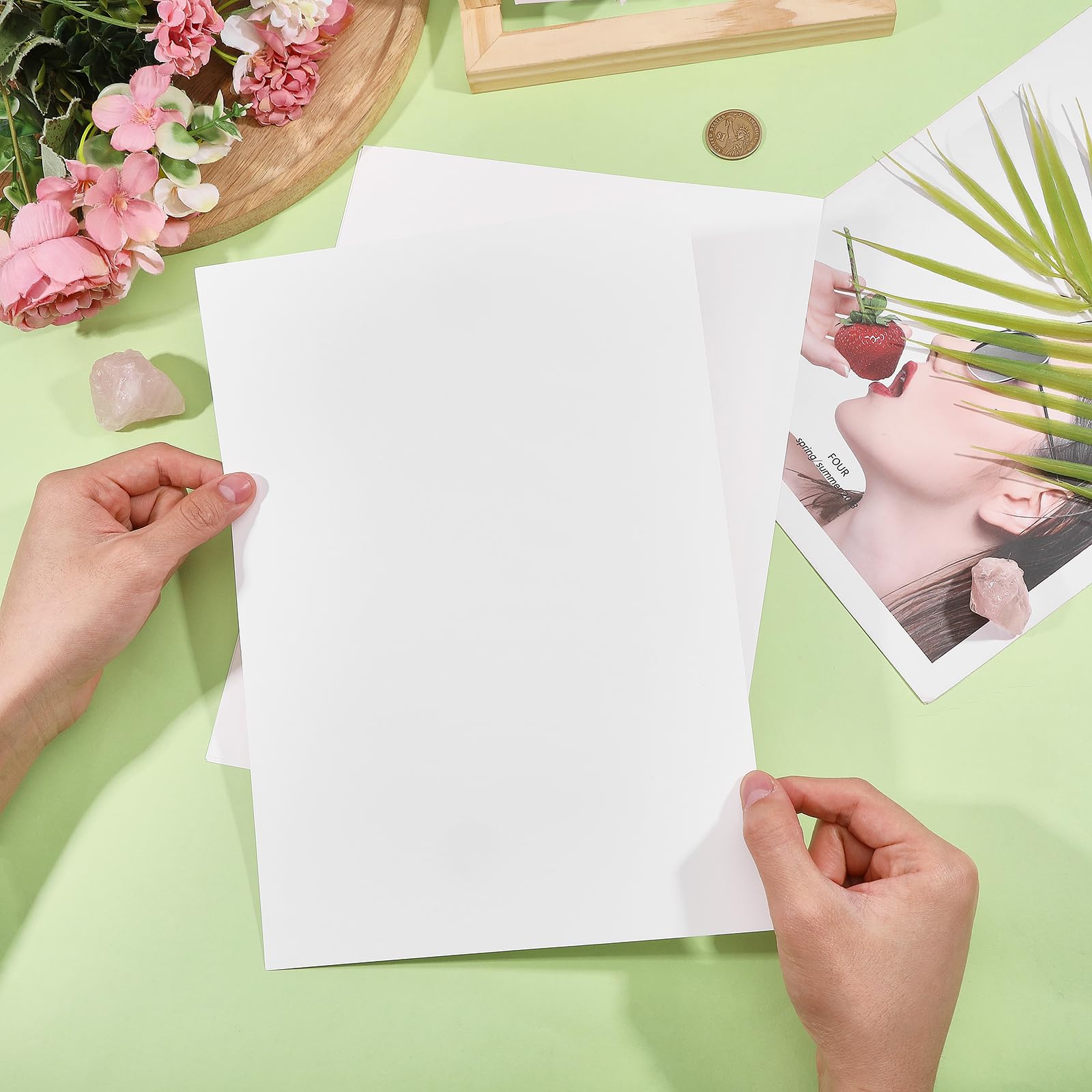 GLOBLELAND Lot de 100 feuilles de papier de sublimation pour imprimantes à jet d'encre - 20 x 22 cm - 120 g/m² - Papier de sublimation pour t-shirts, tasses, projets de bricolage, sacs