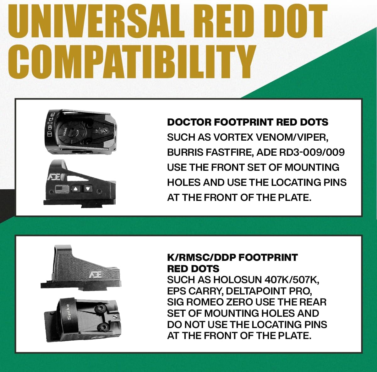 ADE Advanced Optics Mounting Plate for Ruger Security 9 – Compatible with ADE RD3 Series, Shield RMSc, Sig Romeo Zero, Crimson Trace CTS-1550, Red Dot – Rear Sight Replacement Adapter Plate