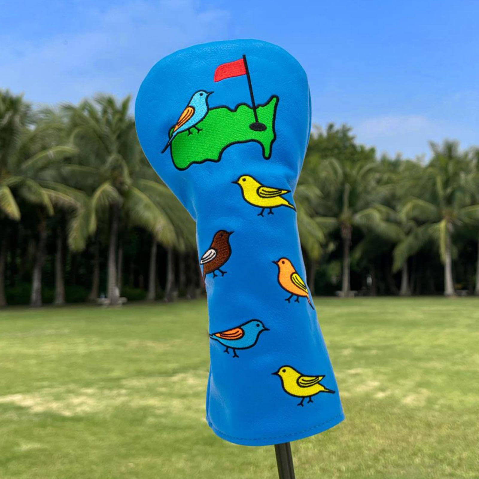Golfkopfschutz - Grüne Kopfbedeckung Elegantes sportliches Modell Set von drei Modellen Holztreiber Dicke verstärkt Eisen Außen robust flexibel einstellbar Einfach zu manut