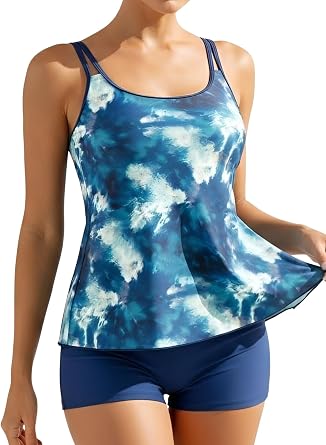 B2prity Womens Tankini Swimsuit Slimming Two Piece Bathing Suit