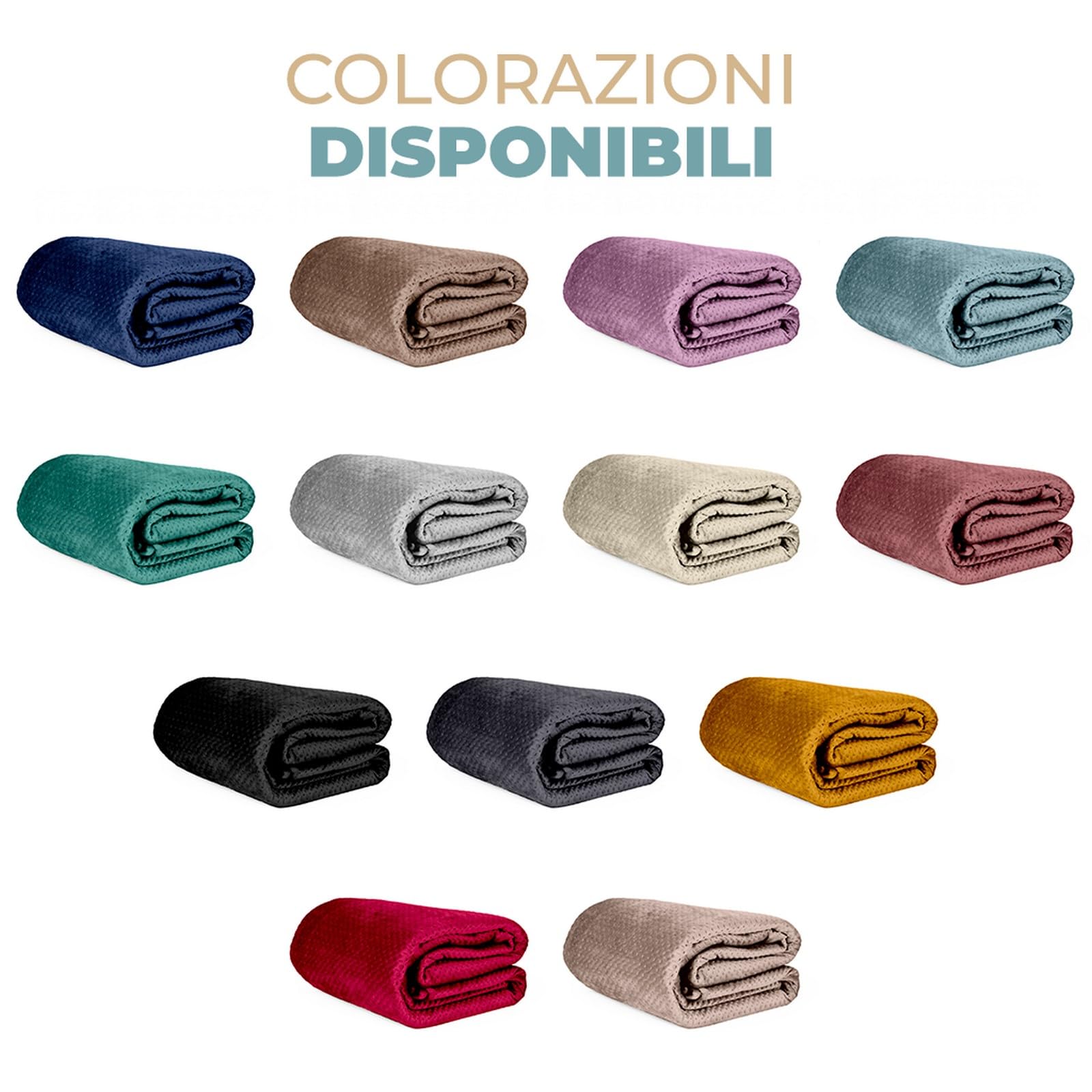 PARAMAISON Copriletto Reversibile Singolo, Velluto/Microfibra, Ipoallergenico, 100gr/mq | 150x270 cm Blu