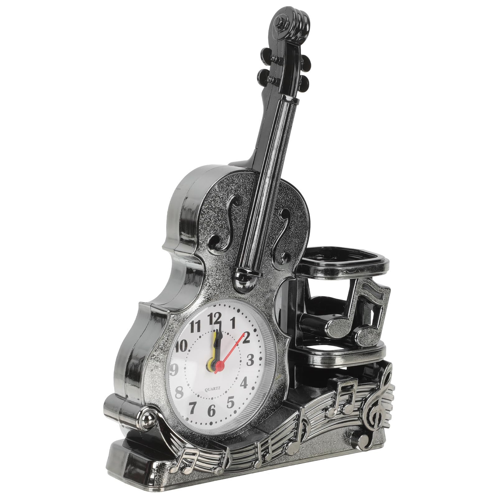 Reloj de violín musical color plata como obsequio adecuado para niños