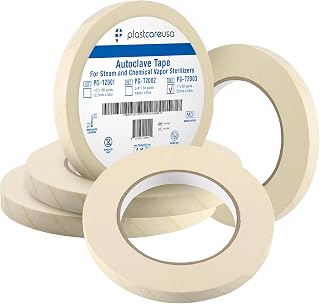 Autoclave Sterilization Tape (2-Pack, 1" x 60 Yards) - Dental, Medical, and Sterilizer Safe Adhesive Tape for Steam & EO Gas Indicators