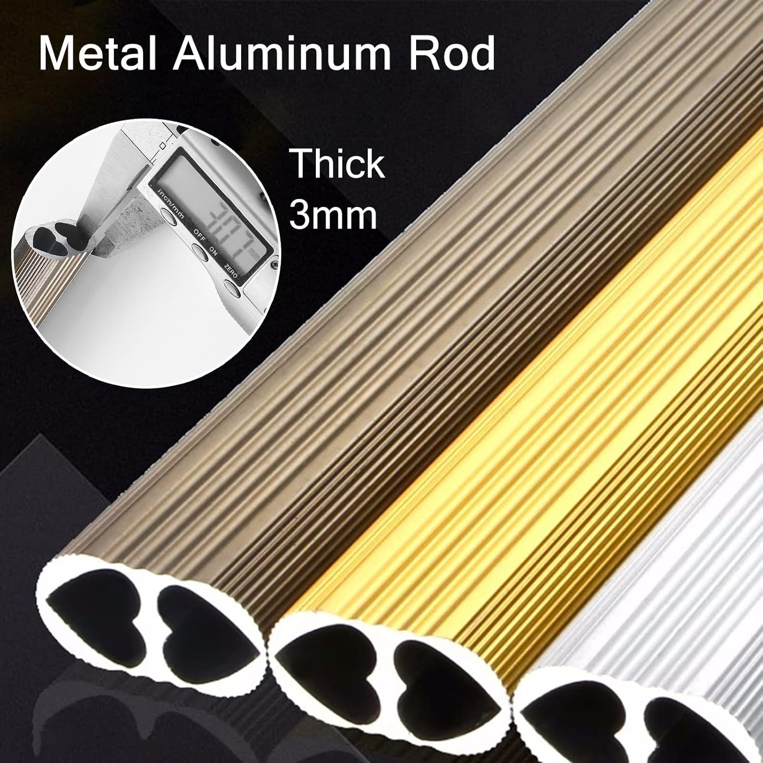 ZAQYCM Small Closet Bar for Hanging Clothes 20 30 40 50 60 Inch, Heavy Duty Closet Rod with Support Bracket Kits for Bathroom/Bedroom/Hotel/Clothing Store, Silver (Size : 110cm/43.3 in)