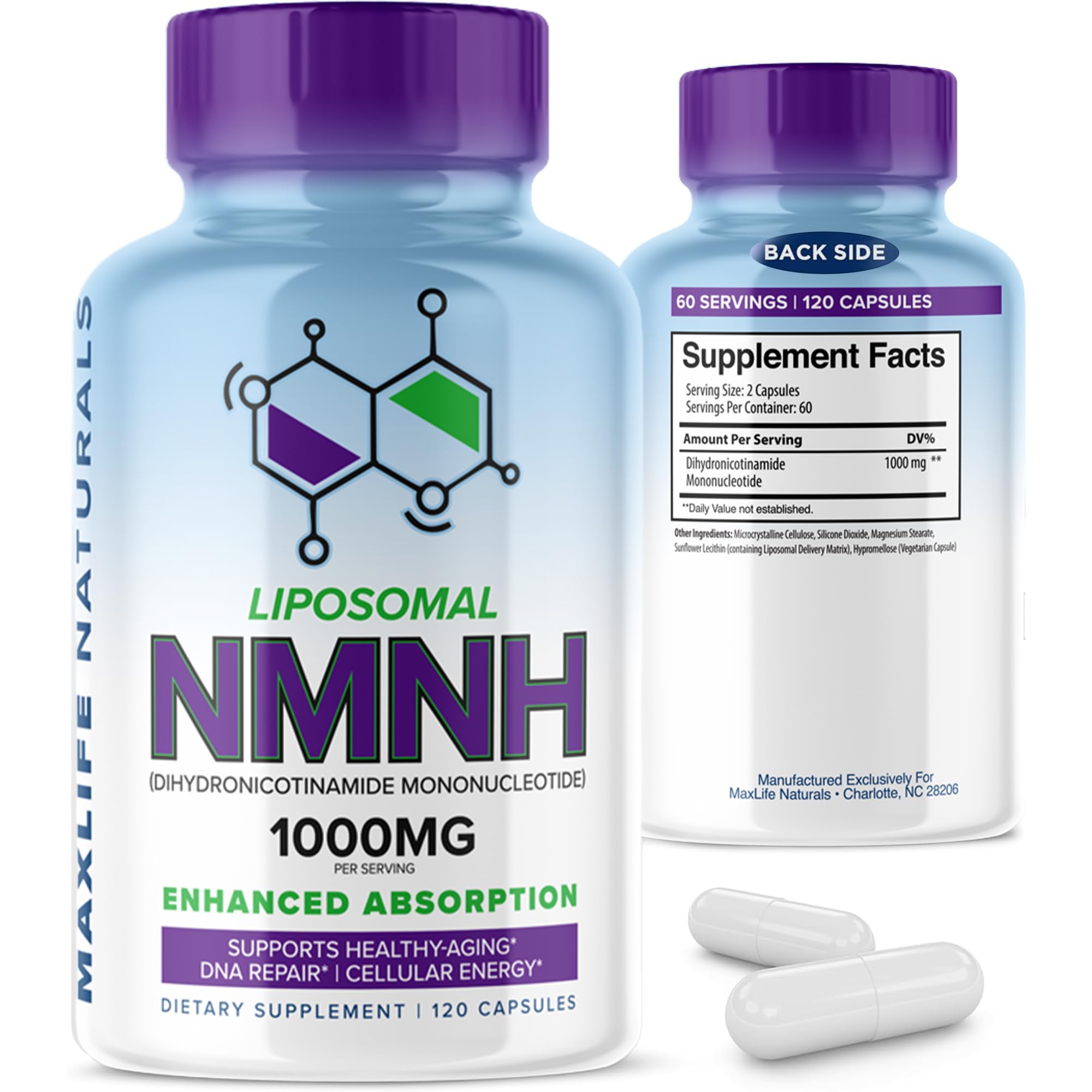 Amazon.com: Liposomal NMNH 1000mg - 120 Capsules