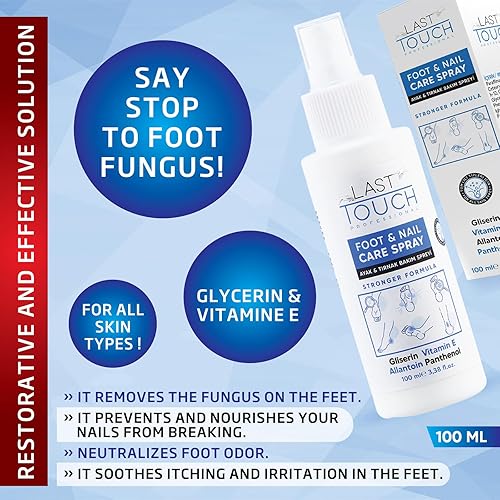 Miniatura 2 de LAST TOUCH Spray para pies y uñas, antipicazón y desodorizante, spray hidratante para el cuidado de los pies  Spray para pies secos y agrietados