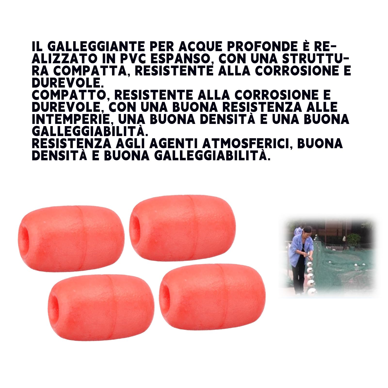 Boa Galleggiante per Corda Set 6pz 8pz Acque Profonde 7x12cm