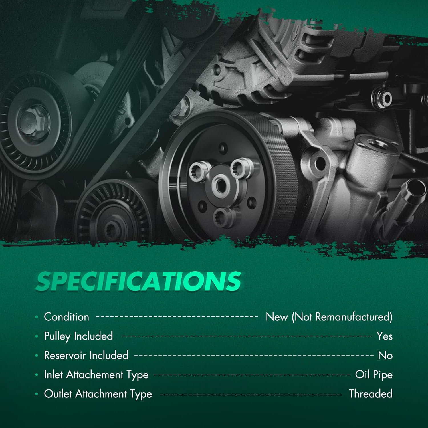 SCITOO Power Steering Pump, With Pulley, Compatible With Toyota 4Runner 2003-2009 V6 4.0L, For FJ Cruiser 2007-2009 V6 4.0L, For Sienna 2007-2010 V6 3.5L, For Tundra 2005-2006 V6 4.0L, 21-5363