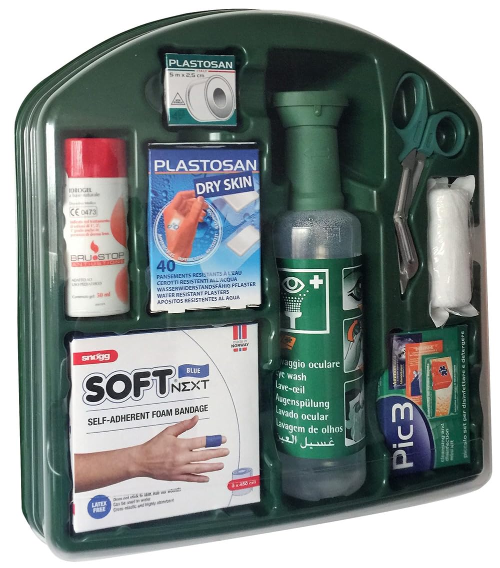 Valigetta di Pronto Soccorso oculare, ustioni e medicazione 340x80x380 mm