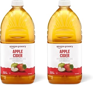 Amazon Brand - Happy Belly Unfiltered Apple Cider from Concentrate, 64 Ounce (Pack of 2)