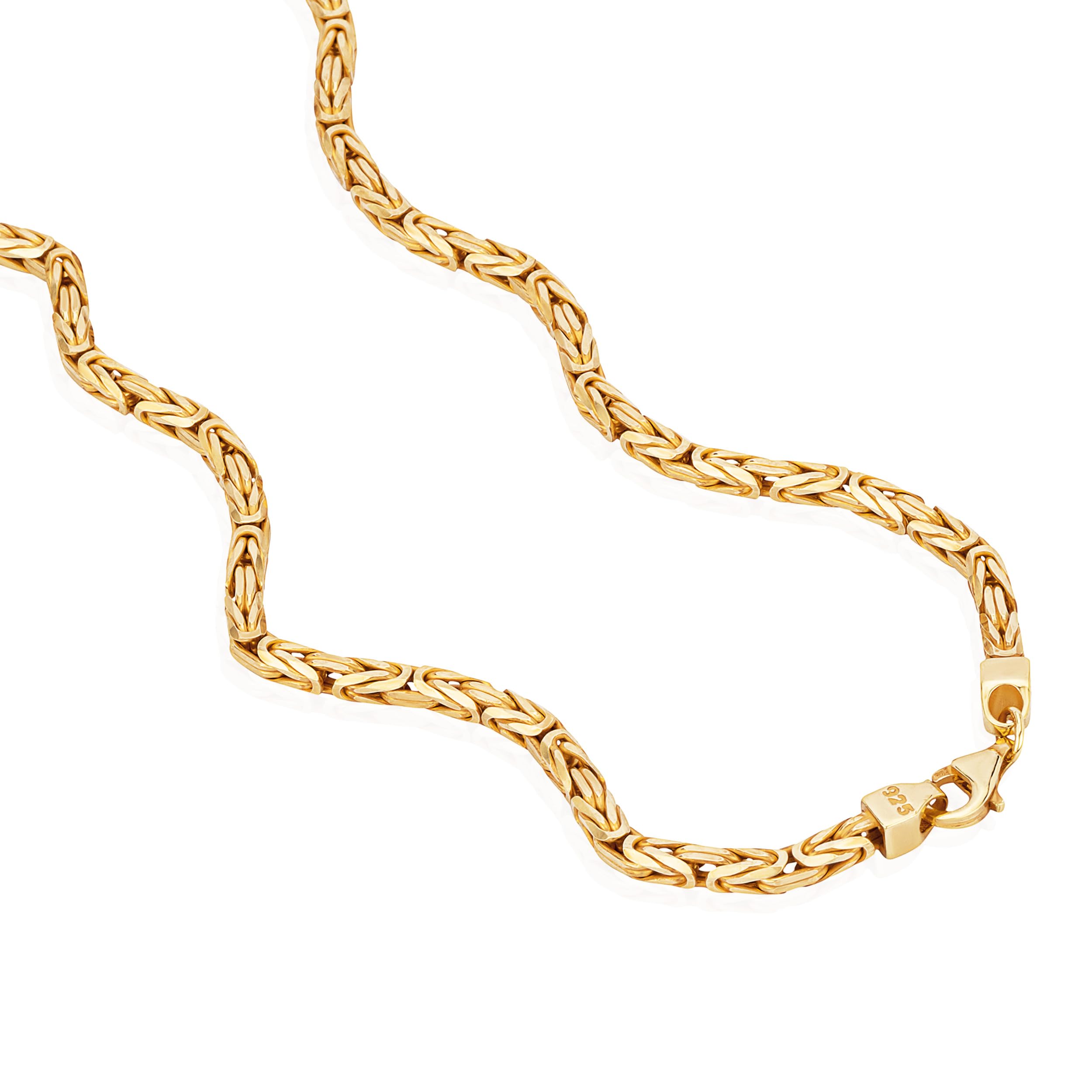 NKlaus 925 Silber Gelbgold vergoldete Königsketten, 50cm, 55cm, 8-fach diamantiert, 3,9mm Breite – Ein majestätisches Collier