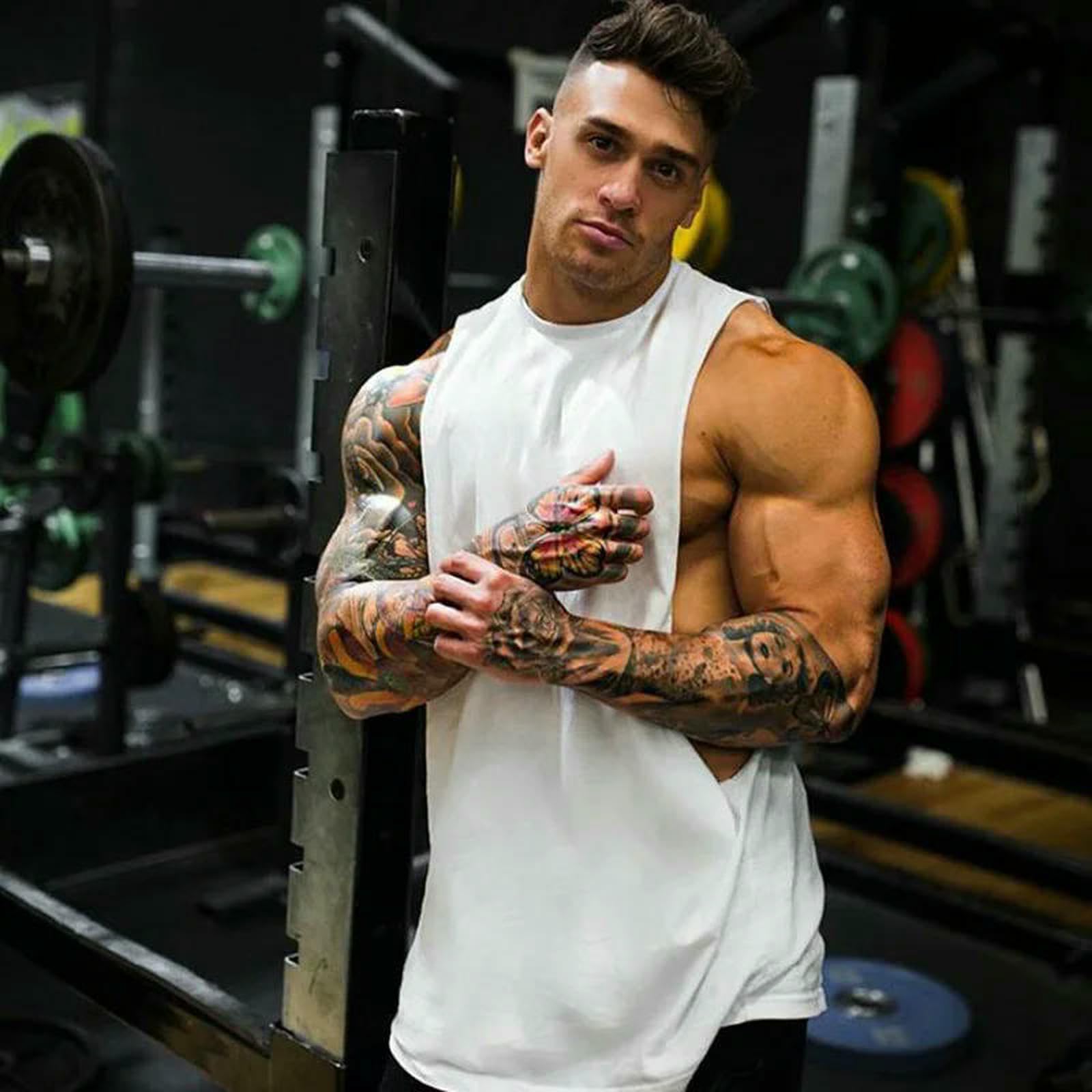 Męska kamizelka fitness, tank top, kulturystyka, ulica fitness, koszula bez rękawów, odzież sportowa, kamizelka mięśniowa