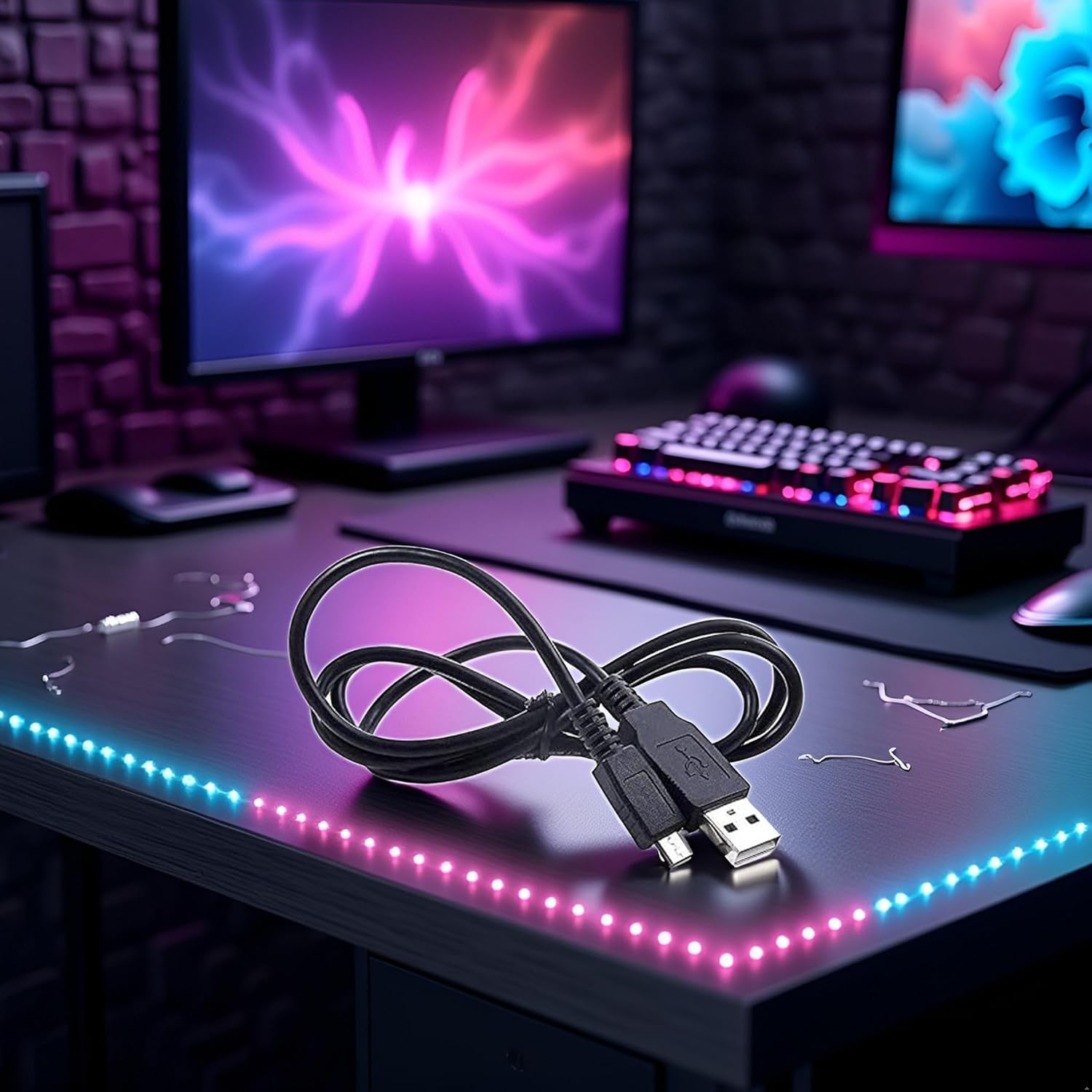 Black USB PC Sync Charger Cable Cord Lead for Controller Remote