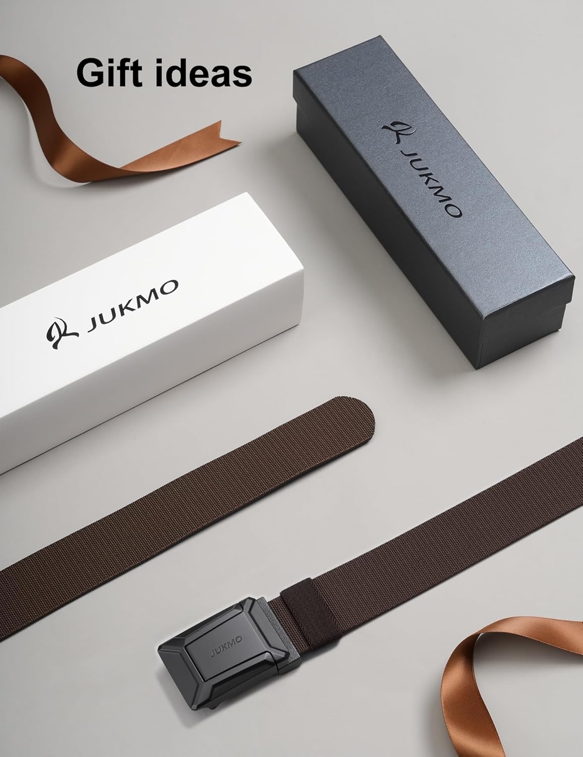 JUKMO Stretch Tactical Belt for Men,2 Pack Military Work Rigger Hiking 1.5" Elastic Nylon Web Quick Release Belt in Gift Box - Image 9