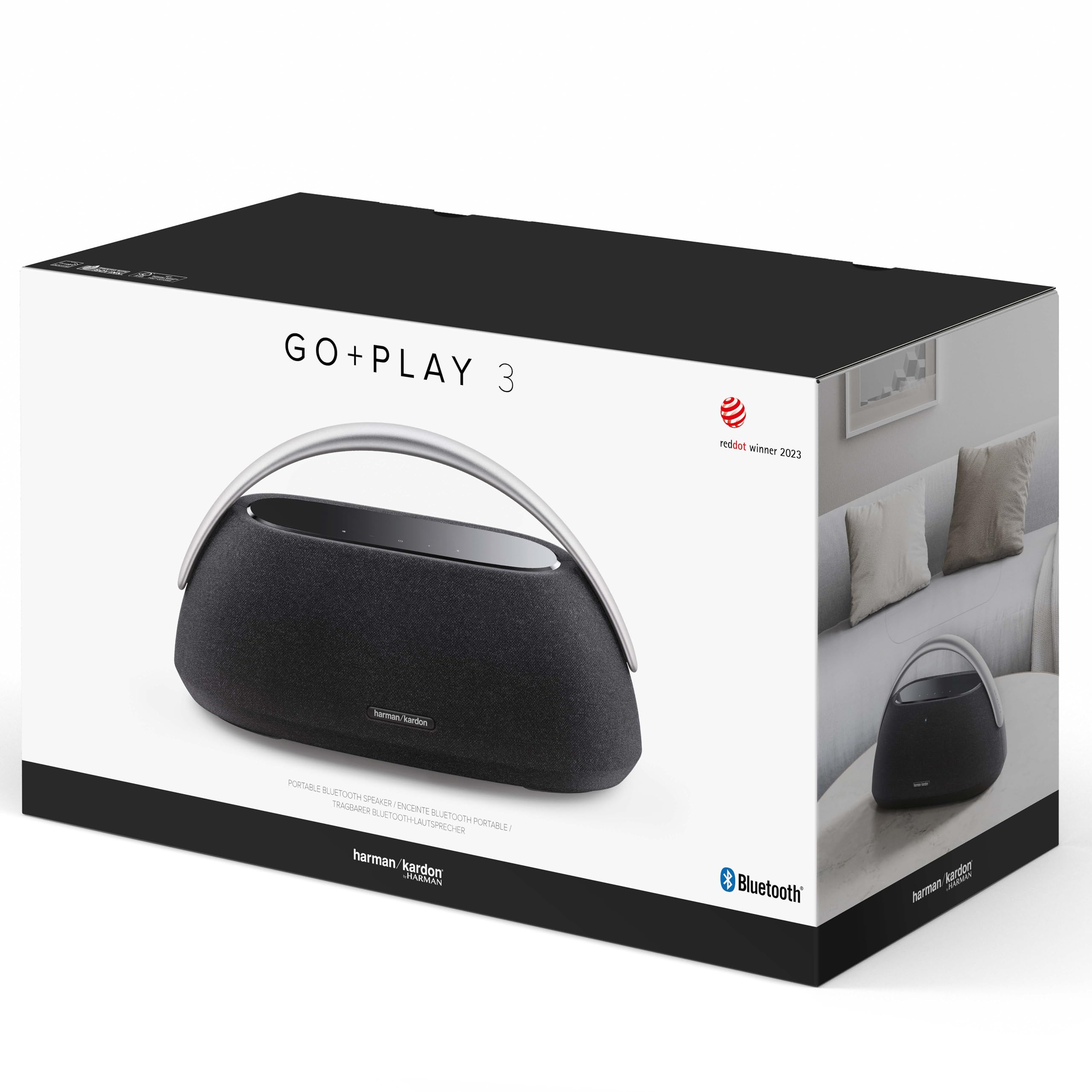 Harman Kardon Go + Play 3, Enceinte portable Bluetooth sans fil, Noir, Prise européenne