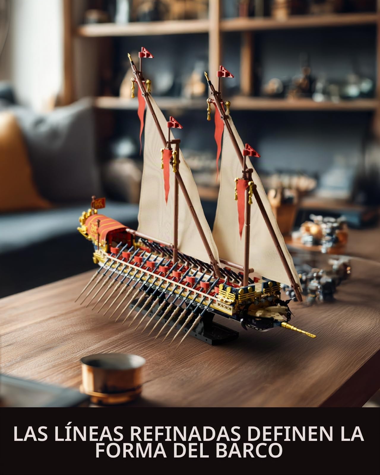 Nifeliz Kit de Construcción de Barco Velero Galera para Adultos, Modelo de Nave Insignia Estilo Galeaza para Exhibición y Colección, Regalo para Entusiastas de los Barcos (1.536 Piezas, NF10338)