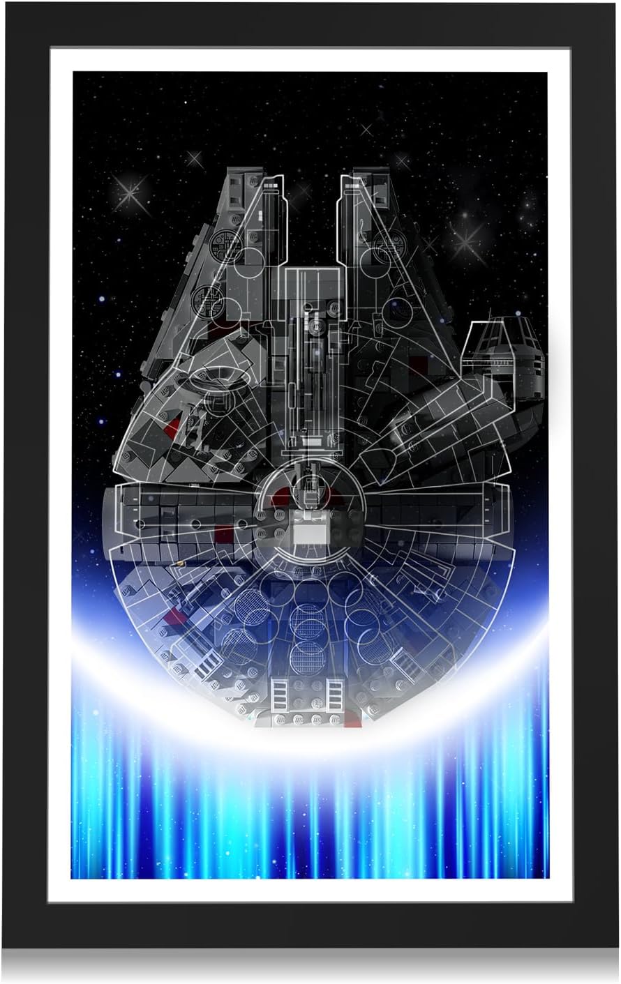 Wallmount Display Compatible with Lego Star Wars Millennium Falcon A New Hope 25th Anniversary Collectable Model, Display Wallboard for 75375 Building Set, Ideal Gift for Collectors & Fans(Board Only)
