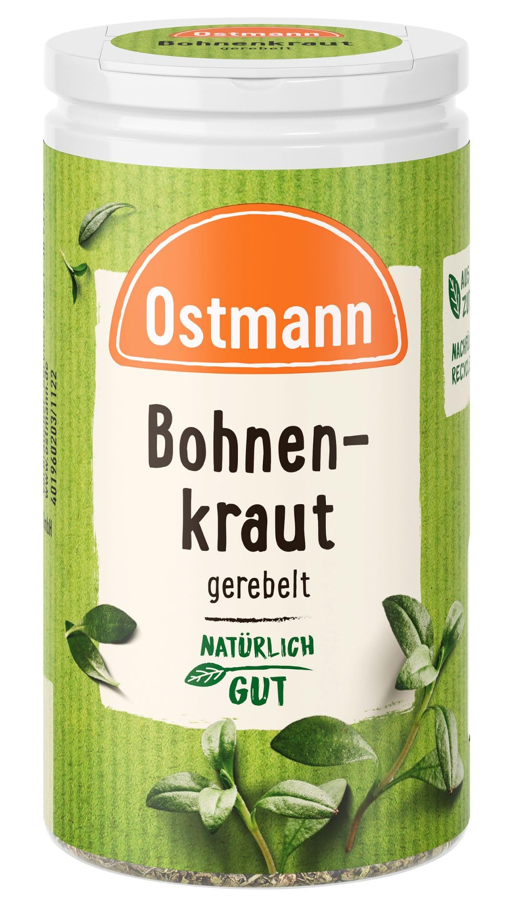 Ostmann Gewürze - Bohnenkraut gerebelt | Nachfüllbare & recyclebare Verpackung | 15 g in der Streudose