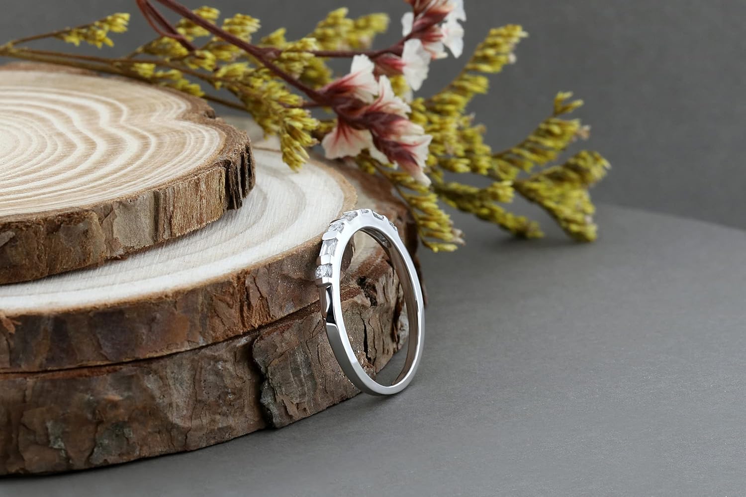 Dazzlingrock Collection 0.20 Ctw Round & Baguette White Alternate Diamond Wedding Band for Women in 14K Solid Gold - Image 3