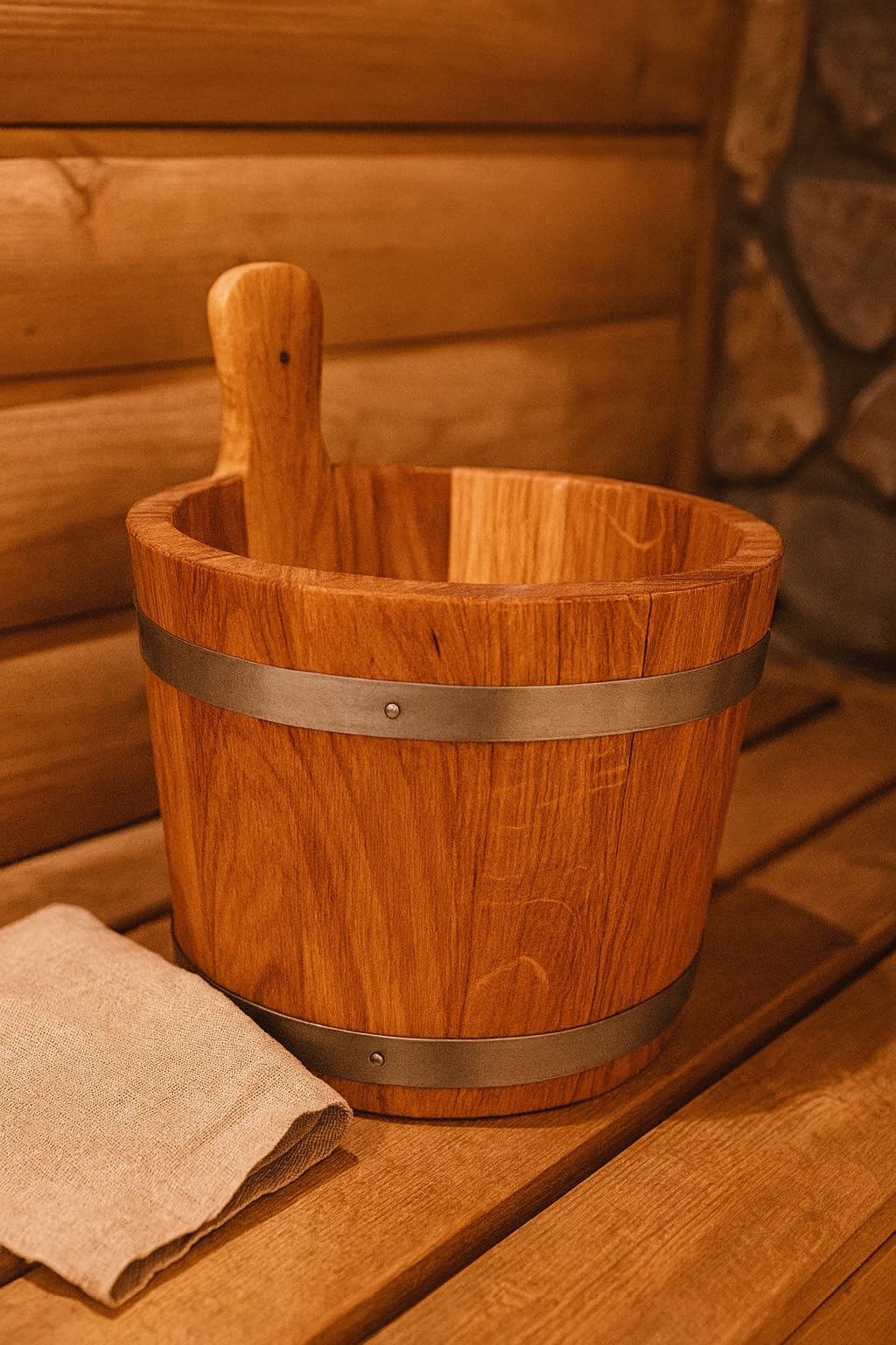 Handgefertigter Eimer aus Eiche – Rustikales Design & Vielseitige Nutzung, Holzeimer (10L)