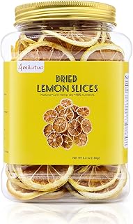 Dried Lemon Slices, 150g/5.3OZ Dehydrated Lemon Slices, 100% Natural, No Additives, Dry Lemon Slices for Cocktails, Crafts, Baking, Christmas Wreaths