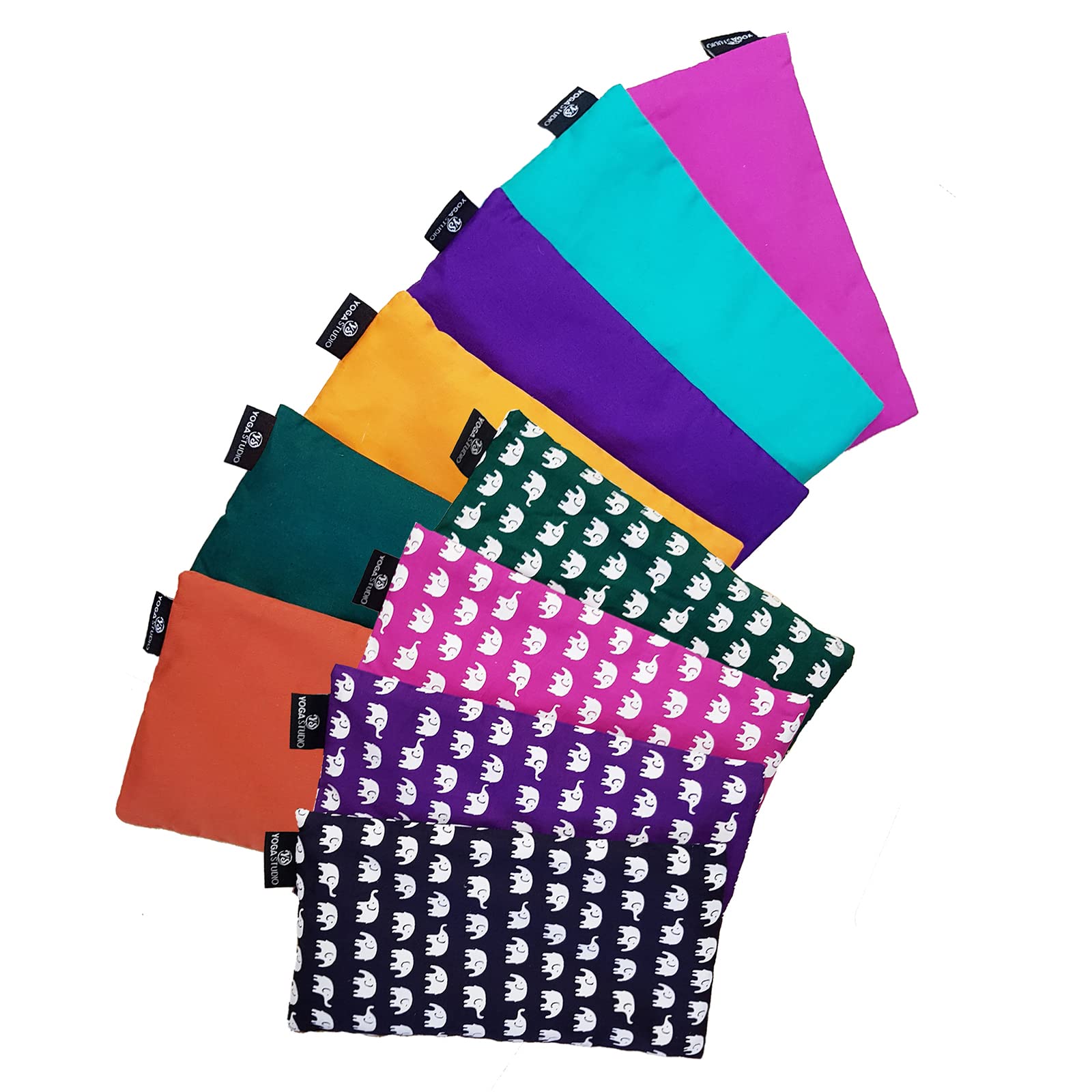 Yoga Studio Cuscino per Occhi Biologico, 23 cm x 13 cm, Imbottito di Semi di Lino, Cuscino da Yoga in Cotone per Occhi Stanchi, Relax e Mal di Testa