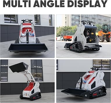 Mini Skid Steer Loader13.5 HP B&S Engine with Hydraulic System 661 lb Rated LoadQuick-Change Multi-Function Construction Machine Ideal for Material Handling & Landscaping (White and red)