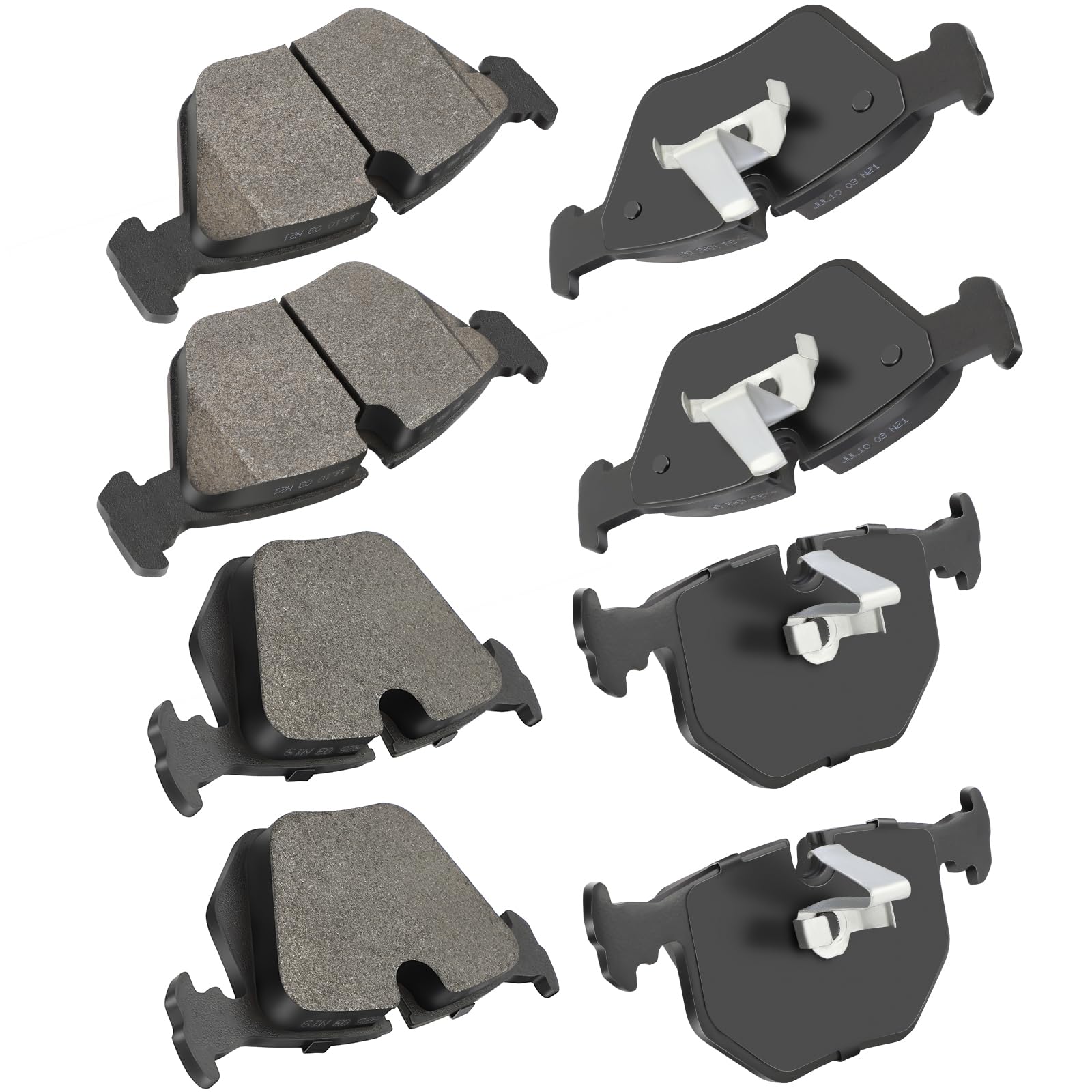 cciyu D946 D683 Brake Pads w/Hardware Front Rear Disc Brake Pad Set 8pcs