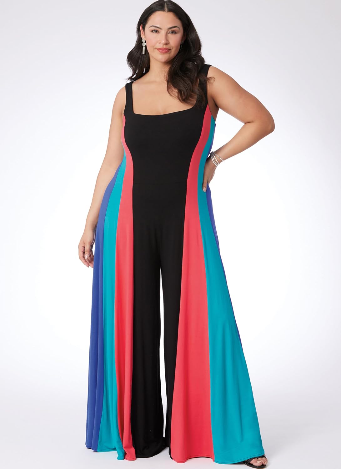 McCall's M8513W3 Women's Floor Length Knit Jumpsuits and Dress Sewing Pattern Packet, Design Code M8513, Sizes 30W-32W-34W-36W-38W