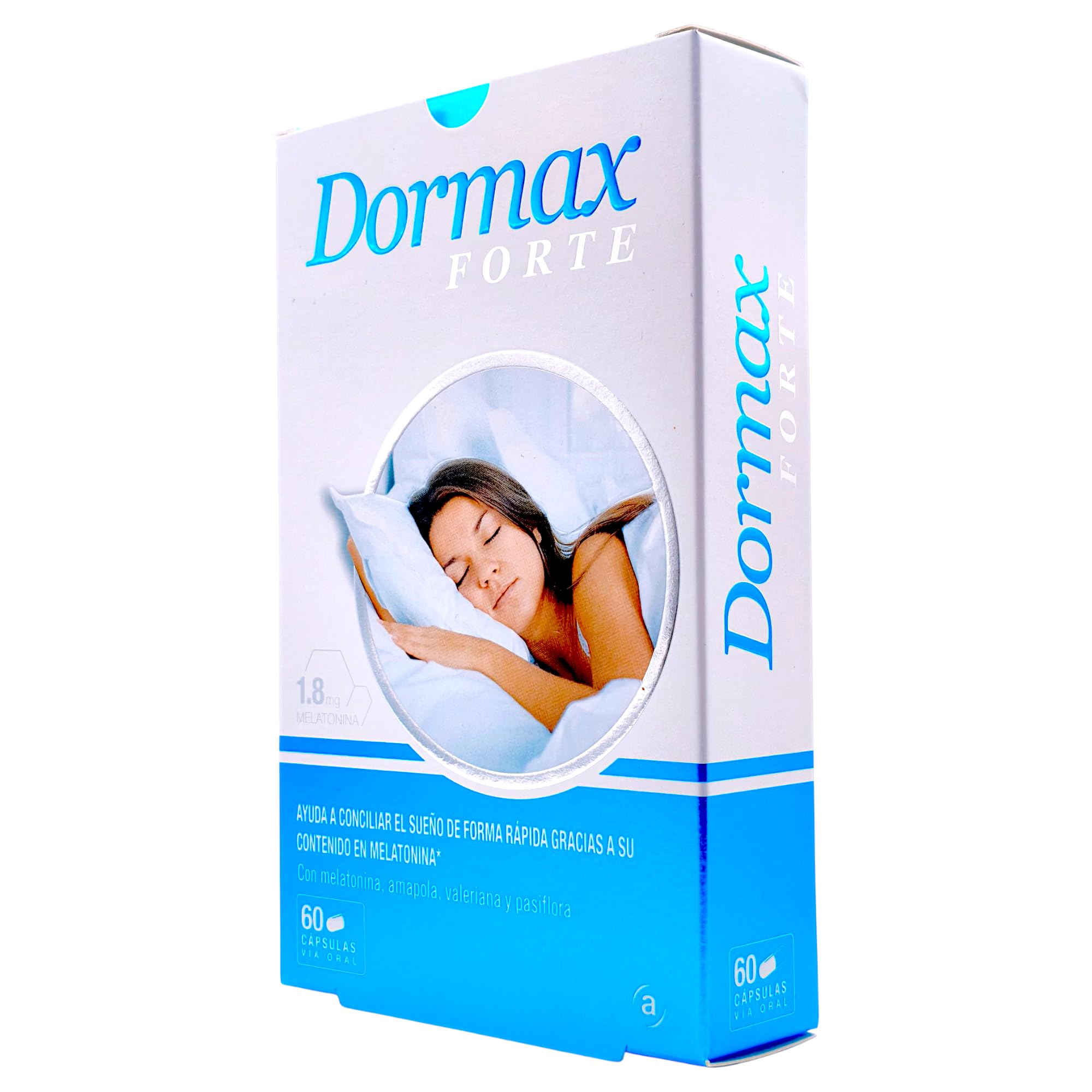 Actafarma Dormax Forte 60 Cápsulas - Suplemento para Conciliar el Sueño con Melatonina (1,8mg), Valeriana, Pasiflora y Amapola de California - Sueño Reparador y Descanso Profundo
