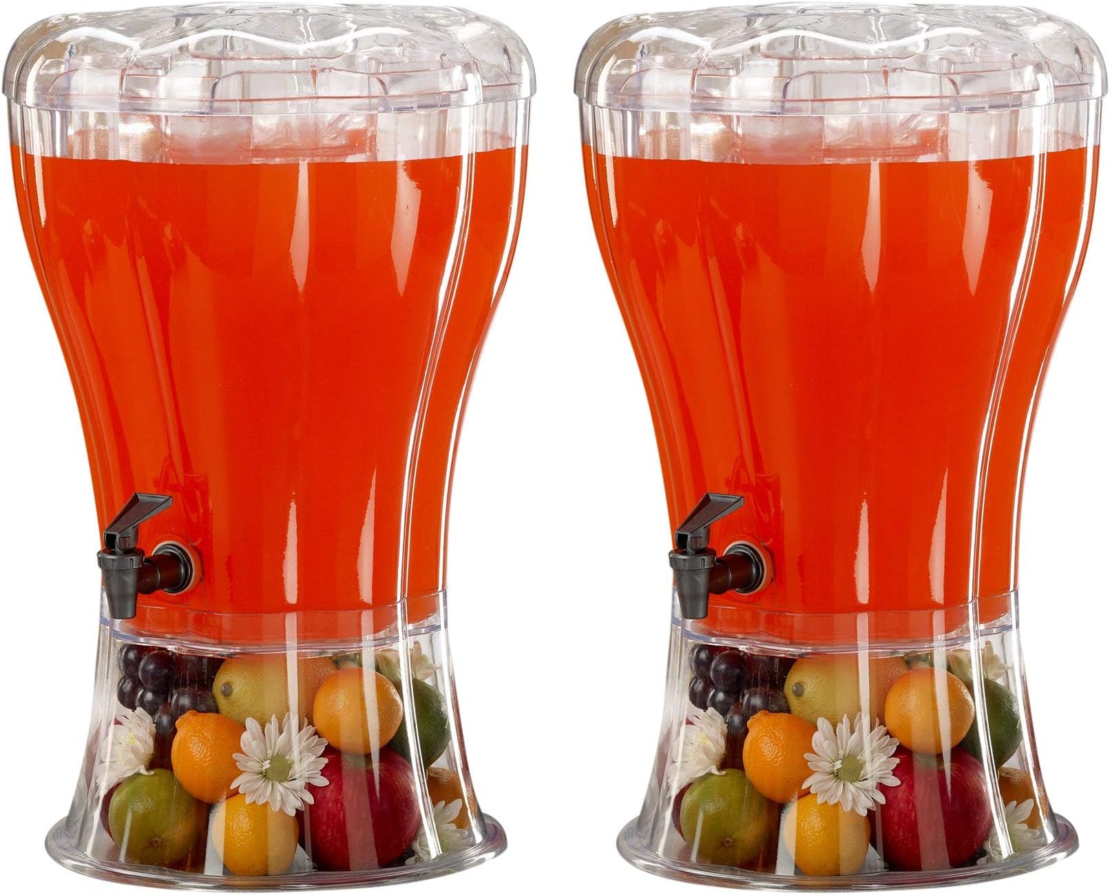 Buddeez Unbreakable 3-1/2-Gallon Beverage Dispenser with Removable Ice-Cone (Тwо Расk)