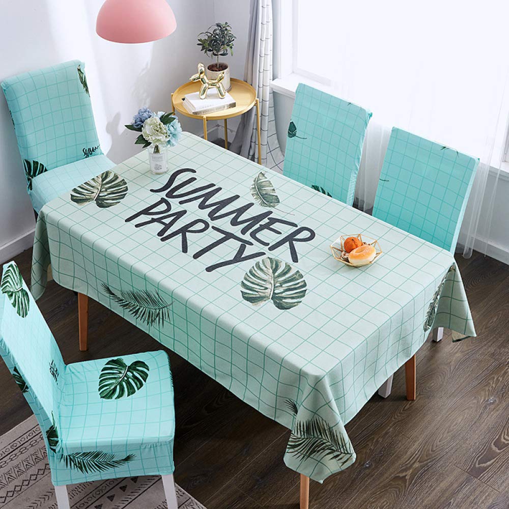 Nappe rectangulaire et 4 housses de chaise d'été pour décoration de table de cuisine
