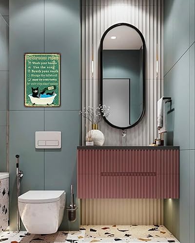 Miniatura 30 de Letrero de metal retro con texto en inglés "Are You Pooping Cat Cat", decoración de baño con texto en inglés "Are You Pooping", decoración del hogar