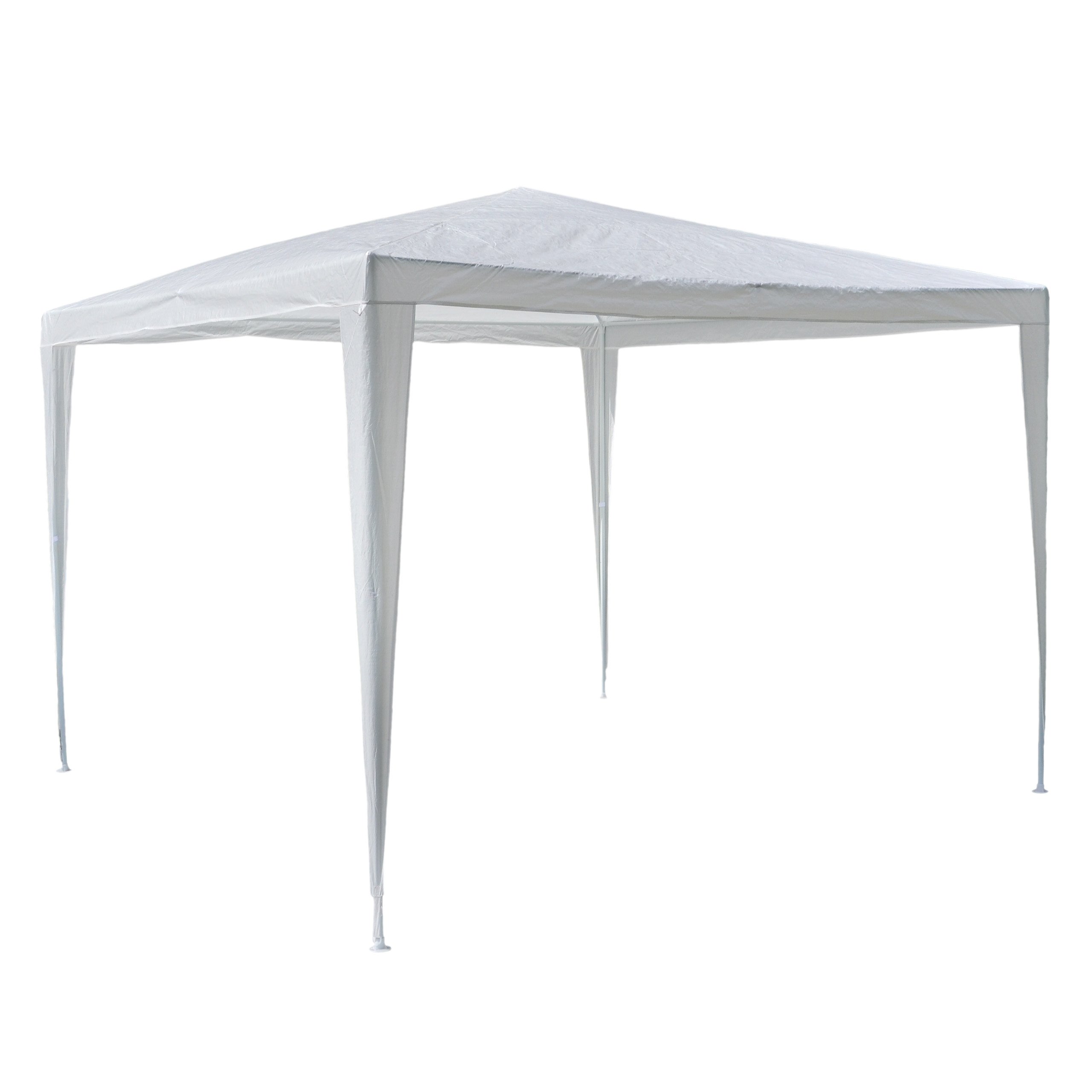Nexos GM36000 PE-Pavillon Partyzelt für Garten Terrasse Markt Camping Festival als Unterstand und Plane wasserdicht 3 x 3 m weiß