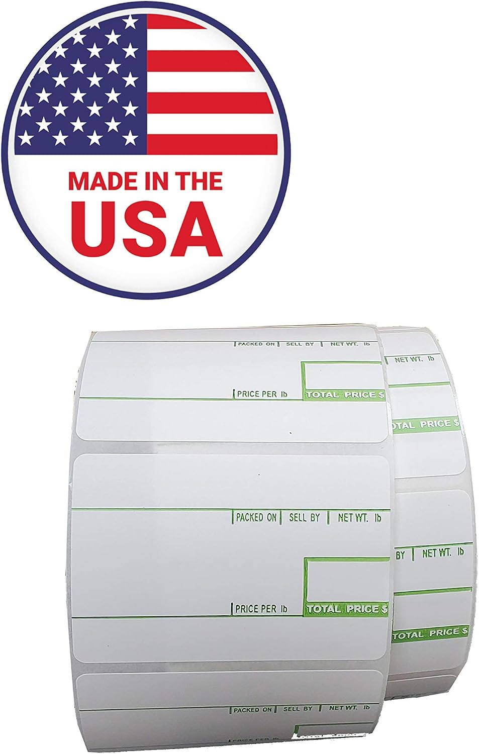 Aquos C.A.S LST-8010 Printing Scale Label, Printed in USA, 58 x 40 mm, UPC 12 Rolls Green Color