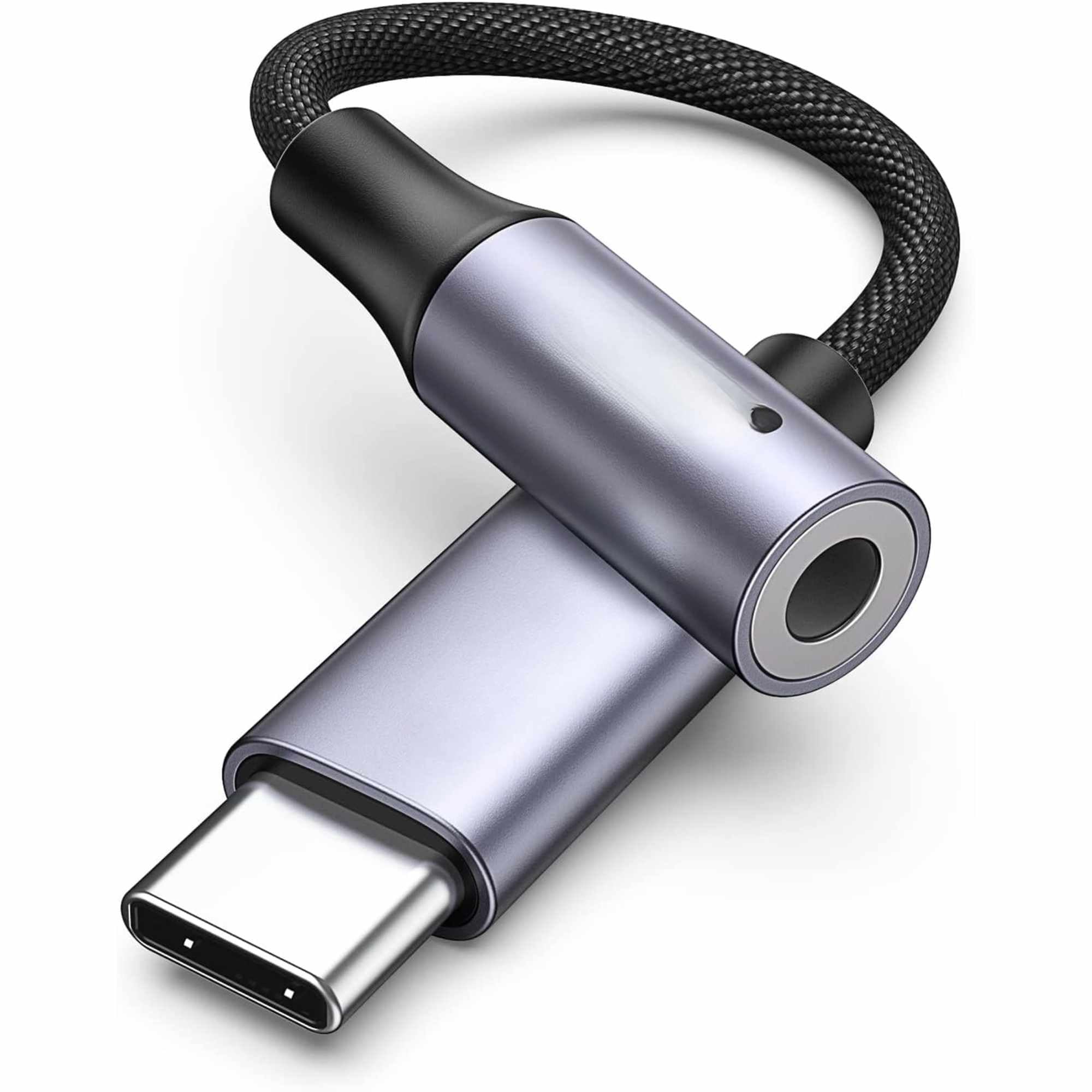 Adaptador USB C a Jack 3.5mm DAC Chip, Gris, 1 unidad - imagen 1