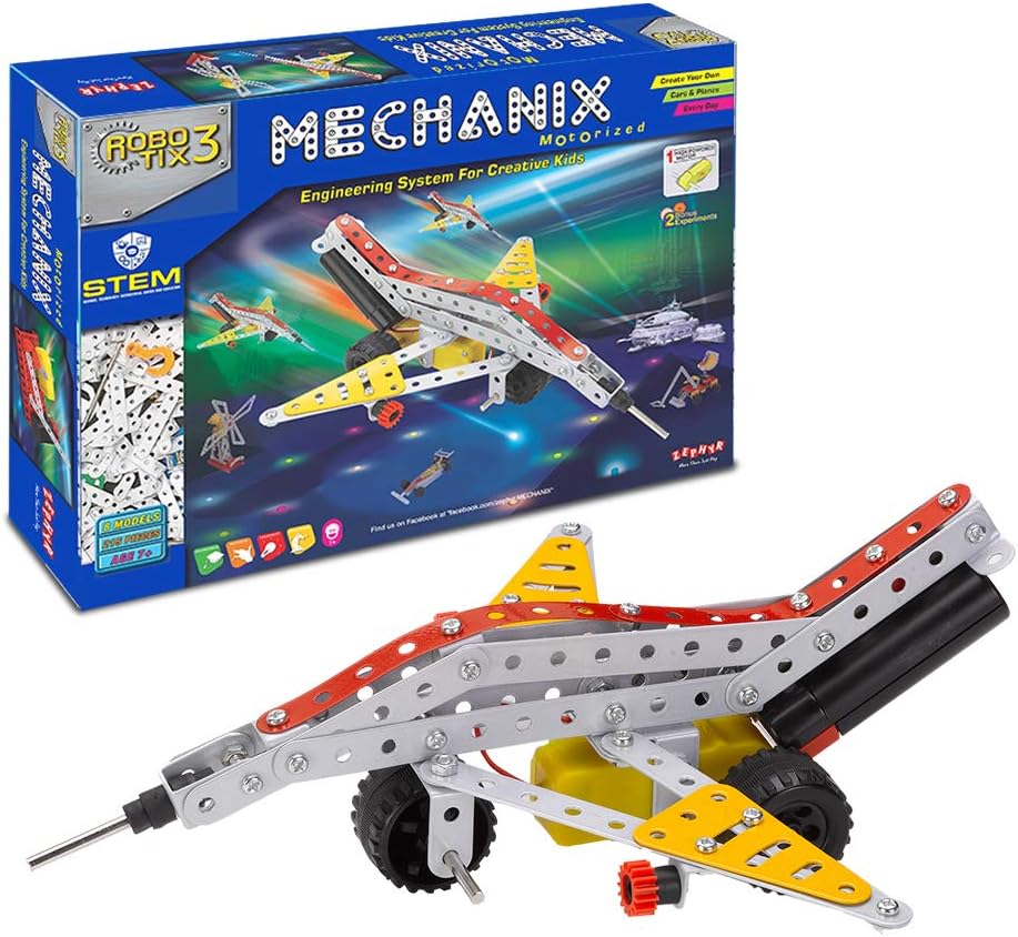 Robotix-3 Motorized STEM/STEAM Educational Toy, Building and Construction Set for Boys and Girls Age 8+