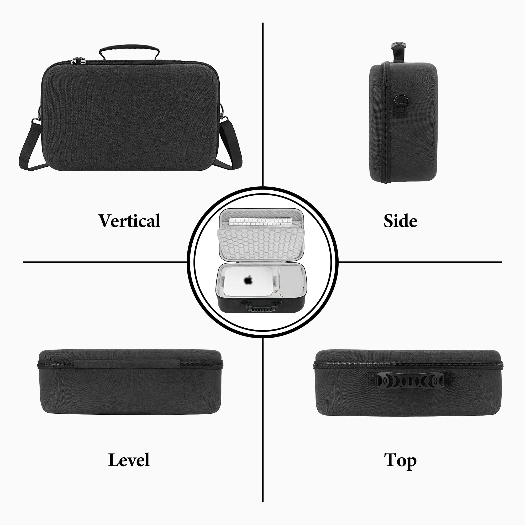 Geekria Hartschalenetui kompatibel mit Apple Mac Studio 2026 M5 / M1 / M2 / M3 / M4 Max/Ultra, Tragetasche für Desktop (Dunkelgrau)
