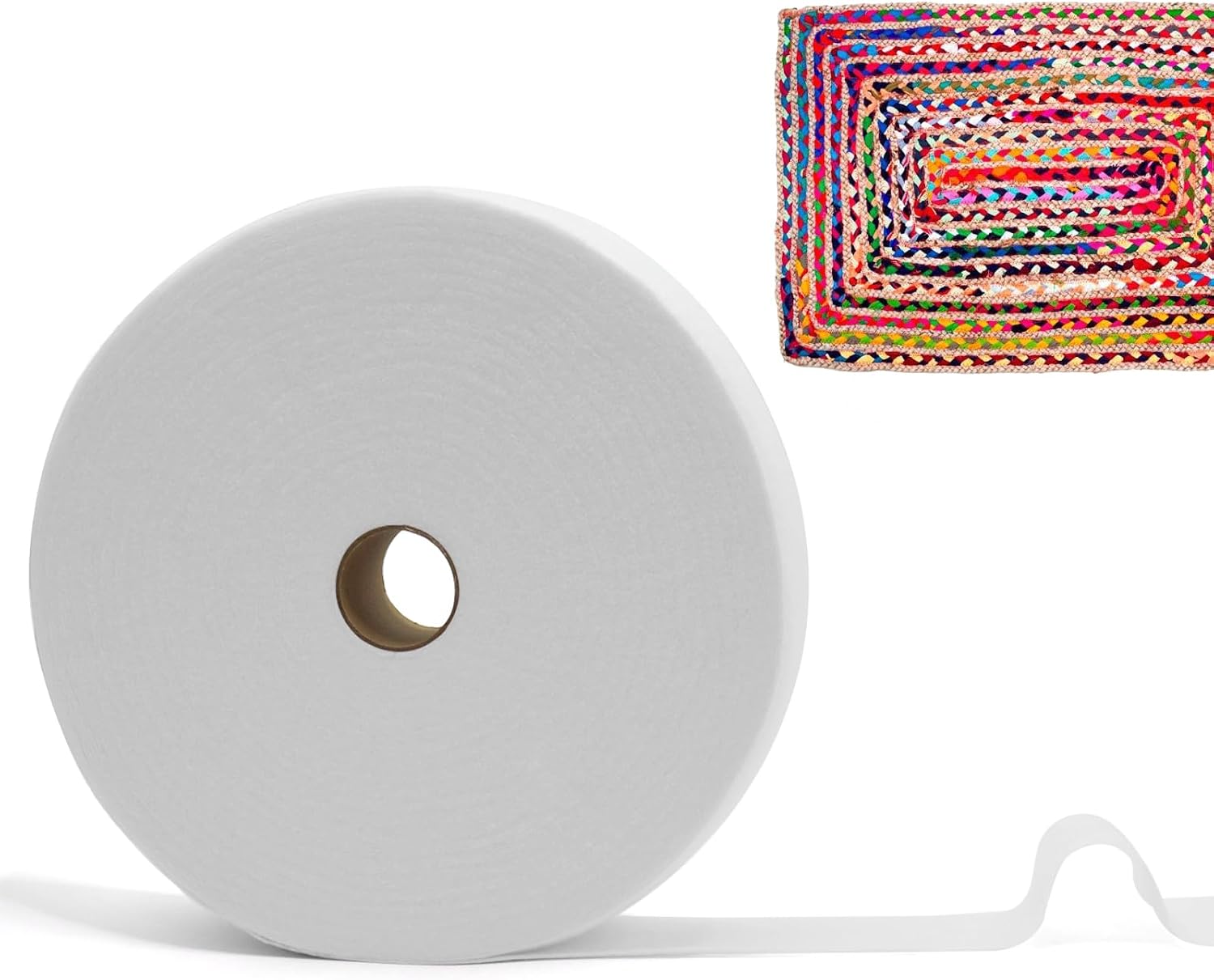 HexaHive 2 1/4 Inch Jelly Batting Roll Strips – 2 Rolls Total 70 Yards Upholstery Grade Needle Punched Polyester Batting for Roll Rugs, Quilts and Sewing Projects