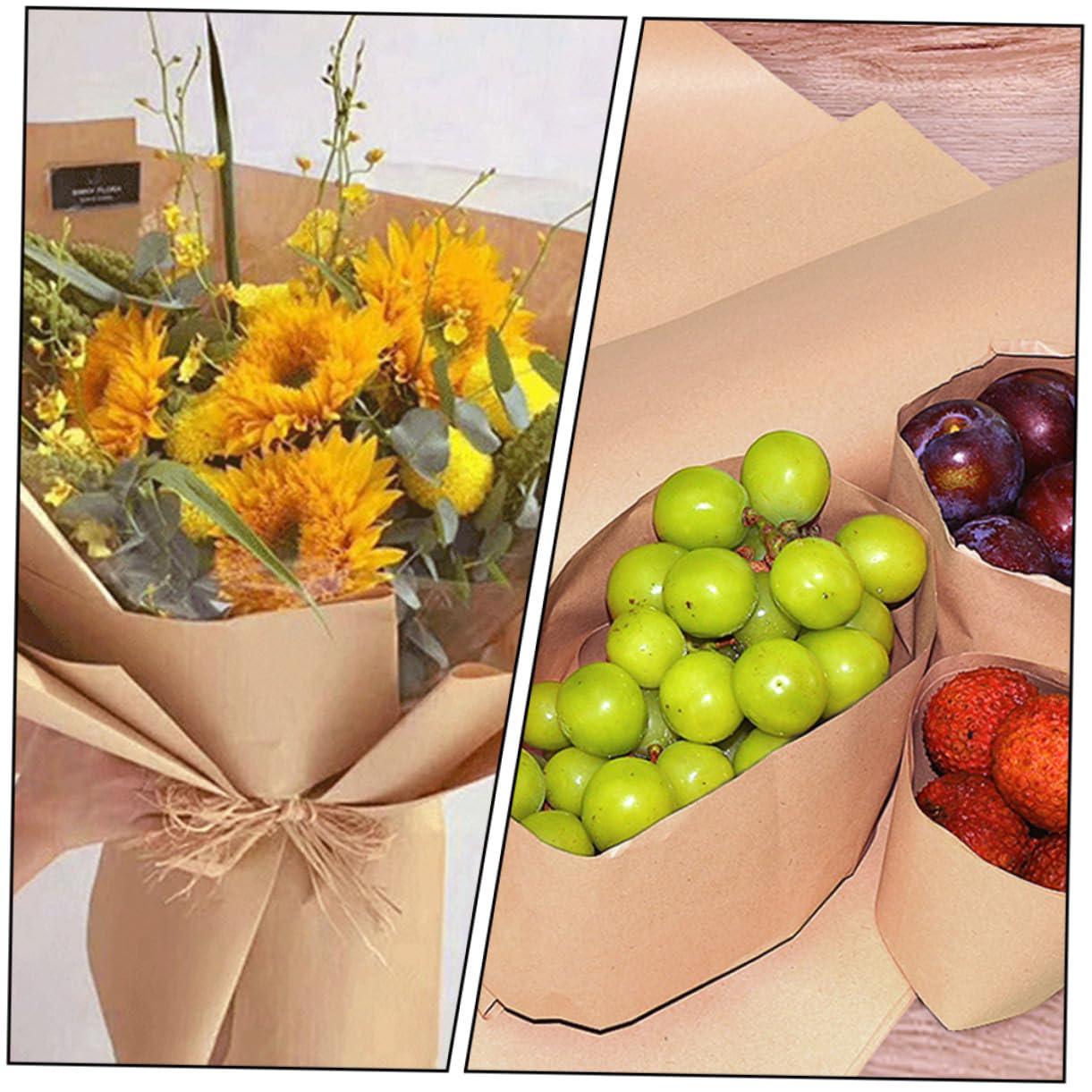 Homoyoyo Papel Kraft para Manualidades y Embalaje Papel de Regalo Natural y Seguro para Flores Decoración y Envoltura Creativa
