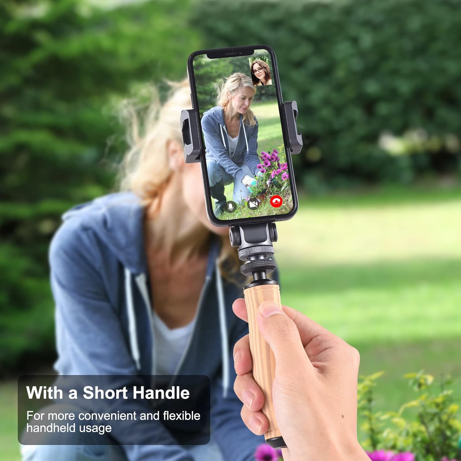 Andoer Multi-Functional Phone Holder Clamp Phone Tripod Mount Aluminum Alloy 360° Rotatable with Dual Cold Shoe Mounts Extra Handle Replacement for iPhone 14/13/12/11 Huawei Phone Vlog Selfie Live