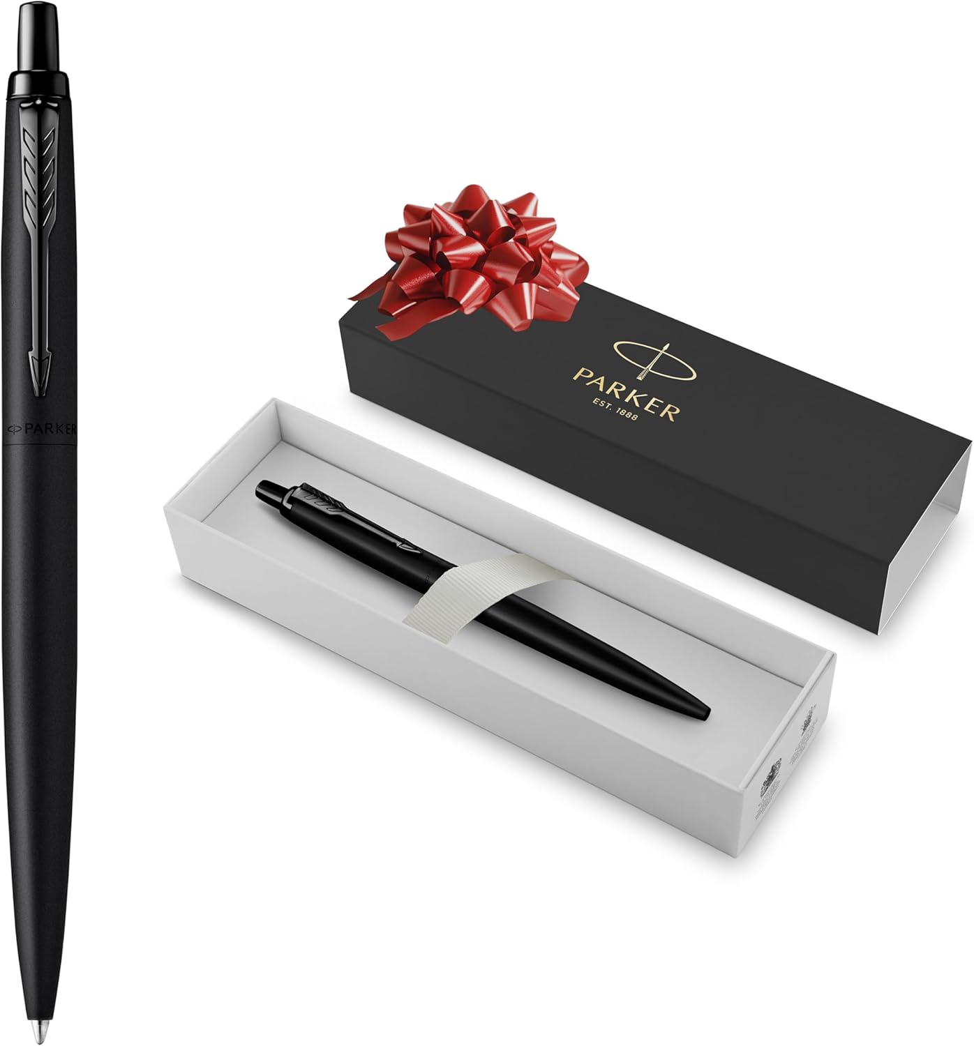 Parker Jotter XL Ballpoint Pen, Monochrome Matte Black, Medium Point, Blue Ink, Gift Box - Smooth Writing, Signature Design, Stationary, Desk Essentials