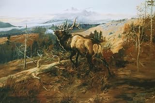 ART.COM Wall Art Print The Elk by Charles Marion Russell, 36" x 24"