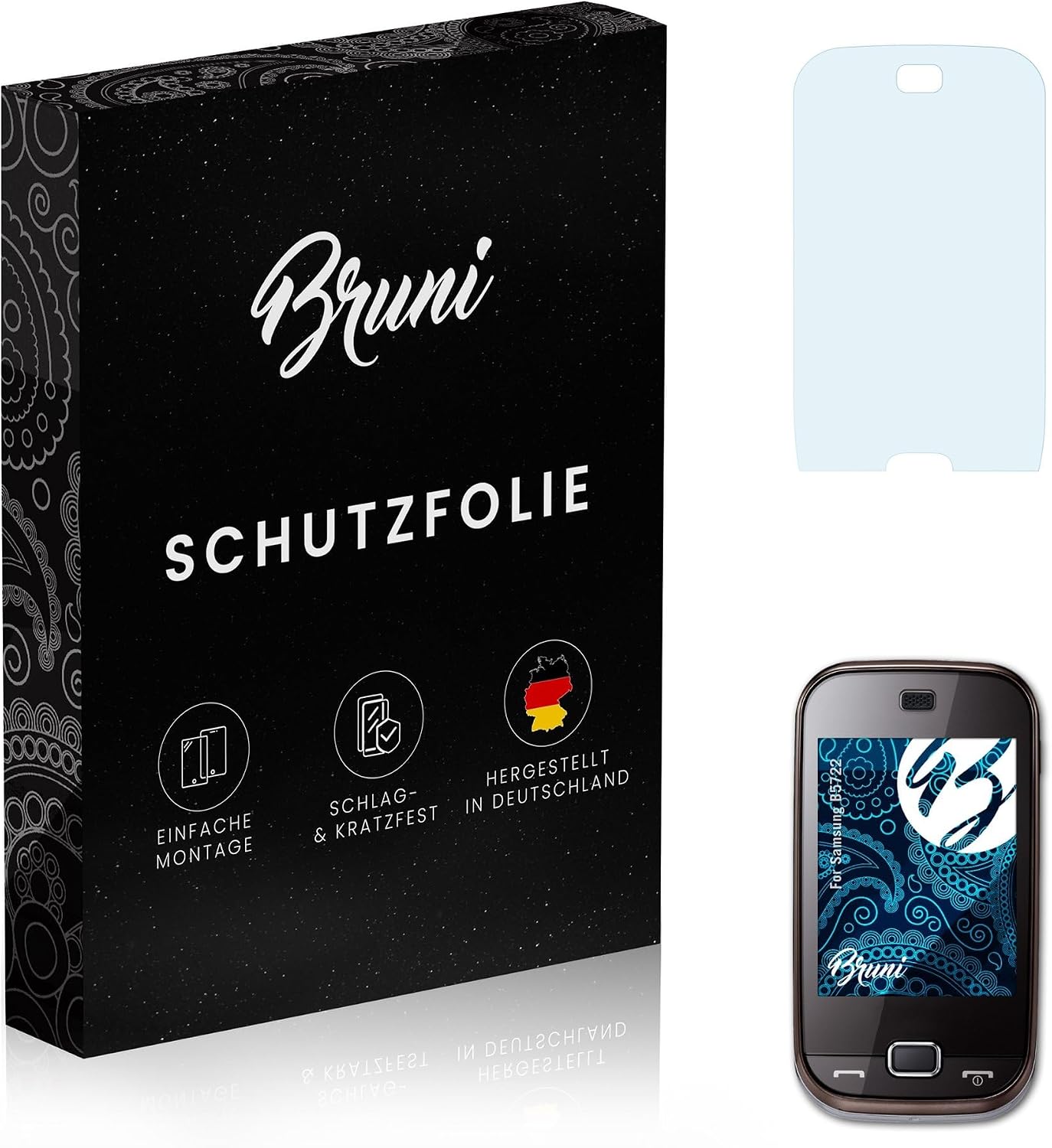 Bruni Screen Protector compatible with Samsung B5722 Protector Film, crystal clear Protective Film (2X)