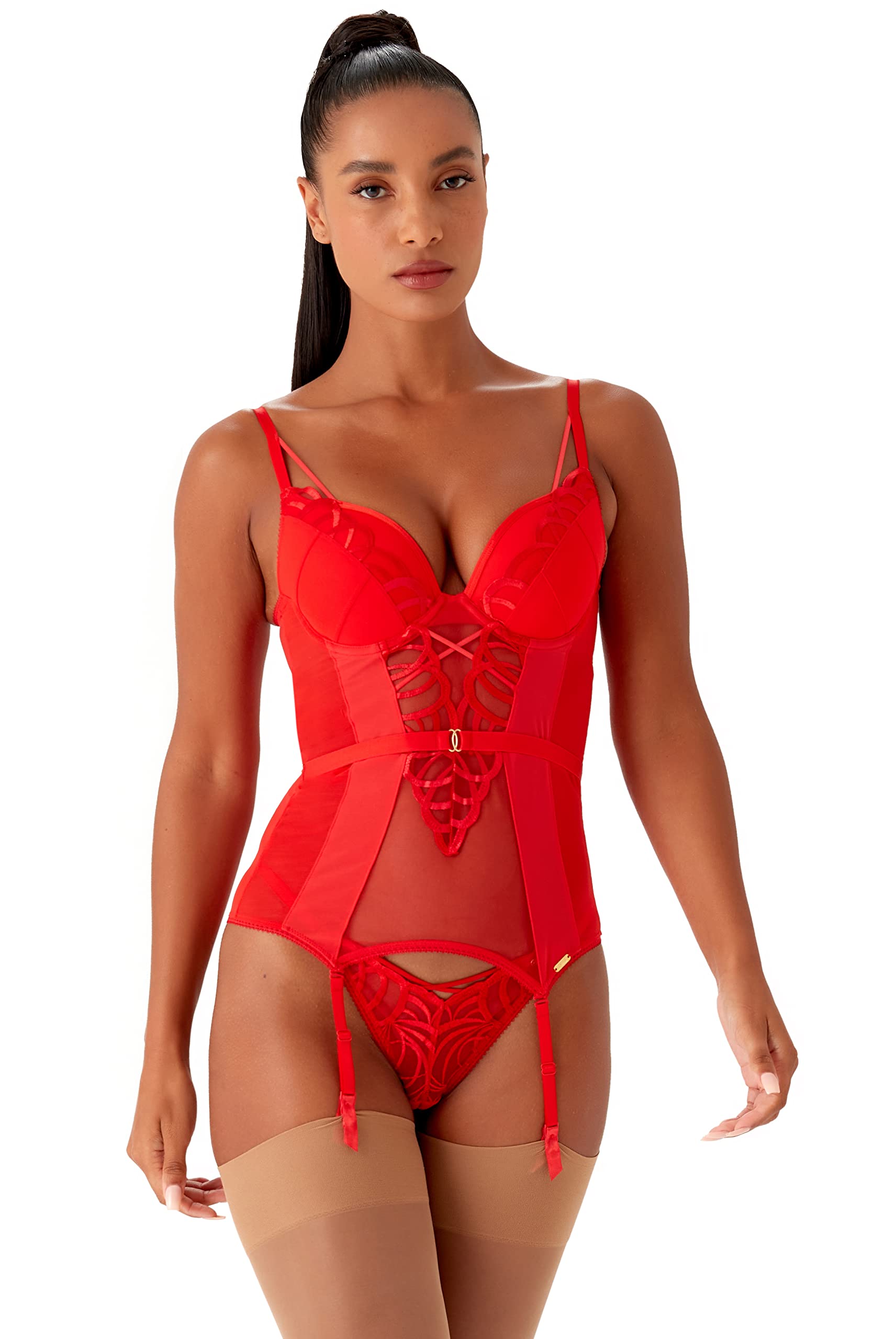 Gossard Women's Fiesta Red Basque Lingerie, 34D