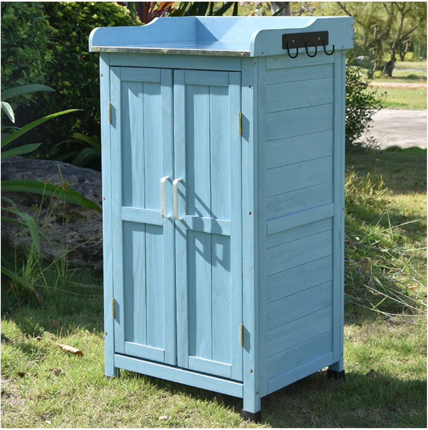 Outdoor Garden Storage Shed Small 3layer Fir Wood Storage Organizers