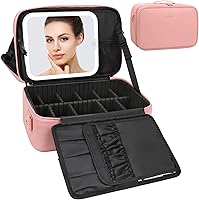 Vista 15 de Relavel Estuche de maquillaje grande para maquillaje, estuche de tren profesional de 16.5 pulgadas, organizador de cosméticos de viaje, soporte